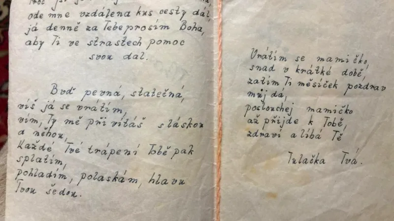 Báseň, kterou psala mamince ve vězení