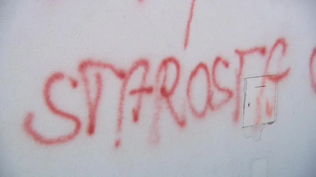 Nápisy na fasádě domu starosty