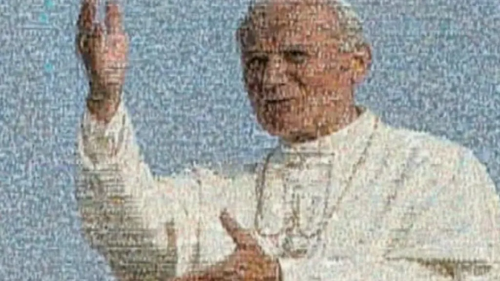 Portrét Jana Pavla II. složený z tisíců fotografií