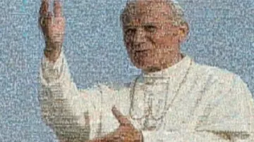 Portrét Jana Pavla II. složený z tisíců fotografií