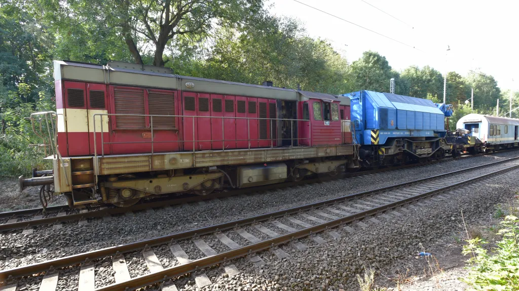 Vyproštěná lokomotiva v Chebu
