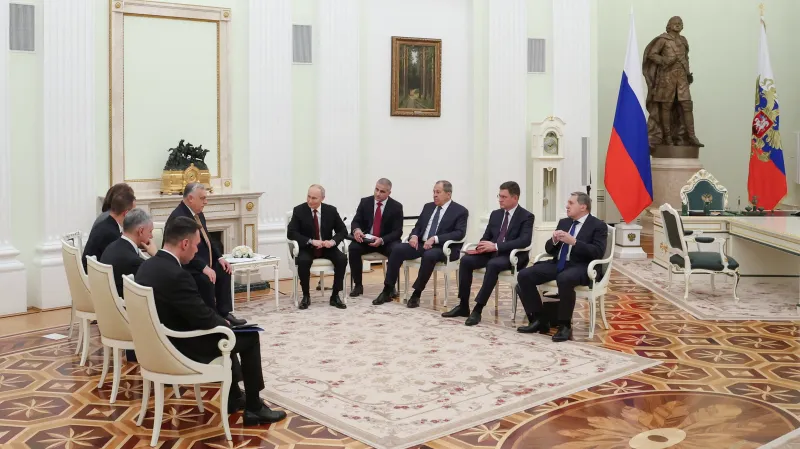 Jednání maďarského premiéra Viktora Orbána a ruského vládce Vladimira Putina v Moskvě