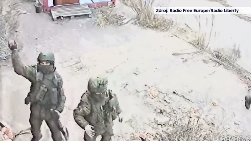 Ruští okupanti ve vesnici ukrajinské oběti na jaře 2022