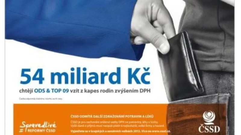 Billboard ČSSD proti zvýšení DPH