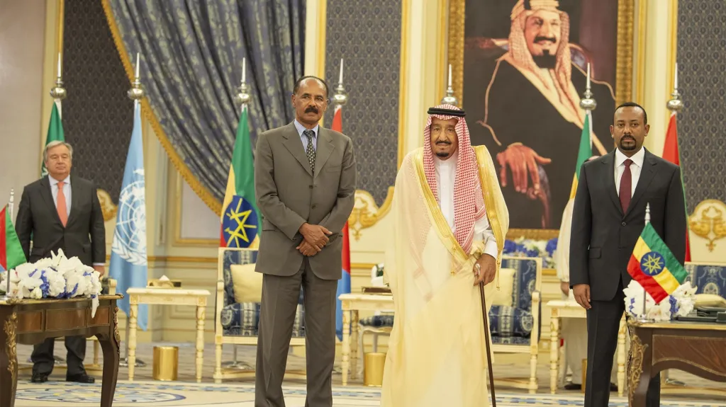Eritrejský prezident Afwerki a etiopský premiér Ahmed v Džiddě
