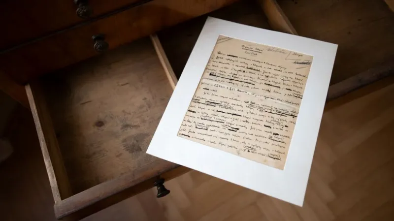 Jeden z originálních rukopisů Karla Čapka