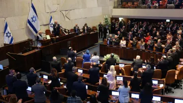 Jednání izraelského parlamentu, snímek z února 2026