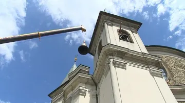 Vyzvedávání zvonu v bazilice ve Svatém Hostýně