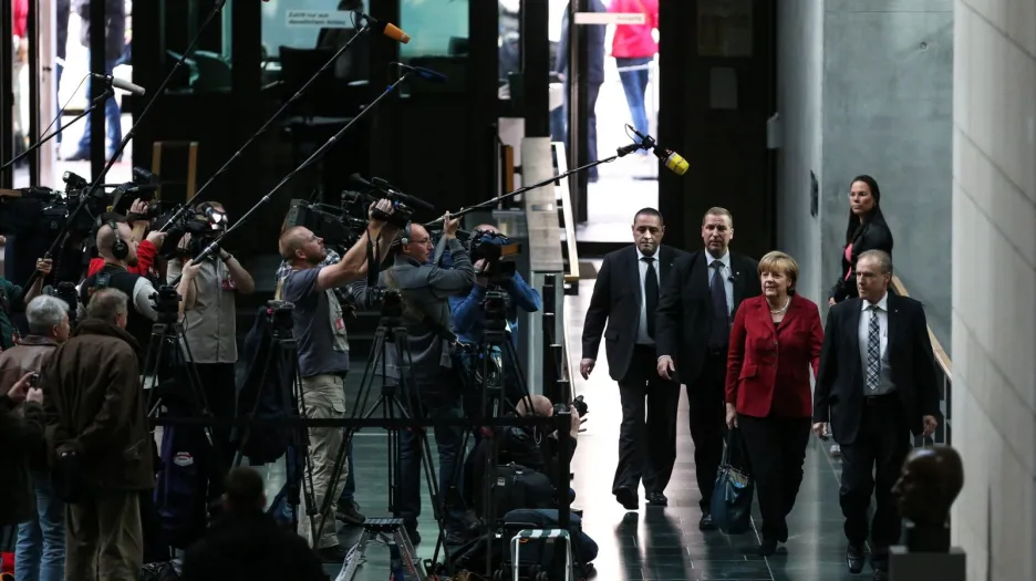 Zástupci CDU/CSU před jednáním o velké koalici
