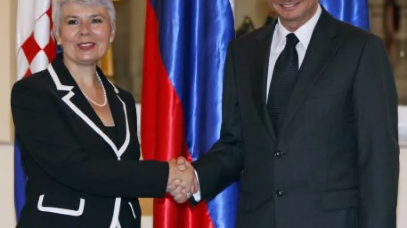 Jadranka Kosorová a Borut Pahor