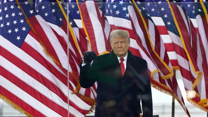 Donald Trump během projevu ve Washingtonu