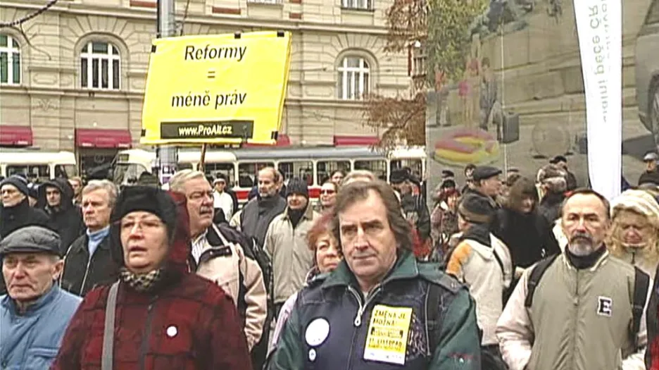 Demonstrace odborů proti korupci