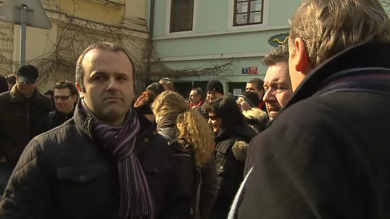 Protest SOP před ministerstvem kultury