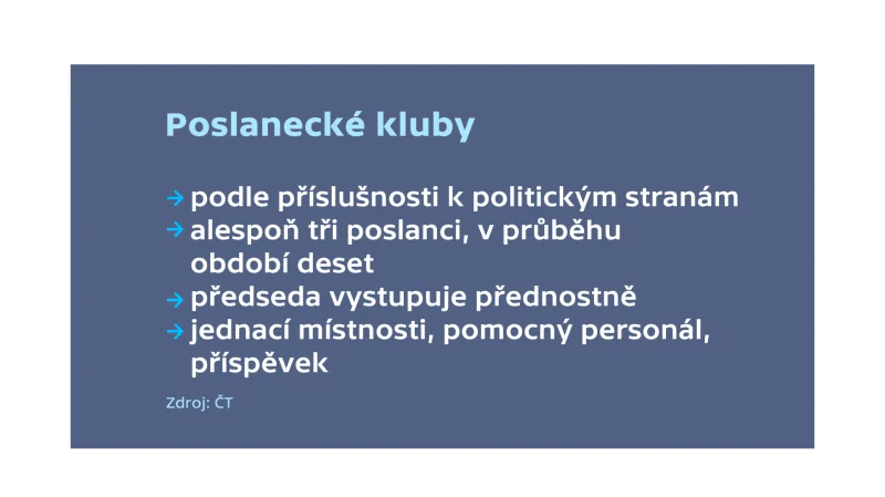 Sněmovna, poslanecké kluby