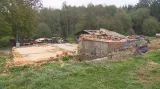 Vyhořelý dům v Hodoníně na Chrudimsku