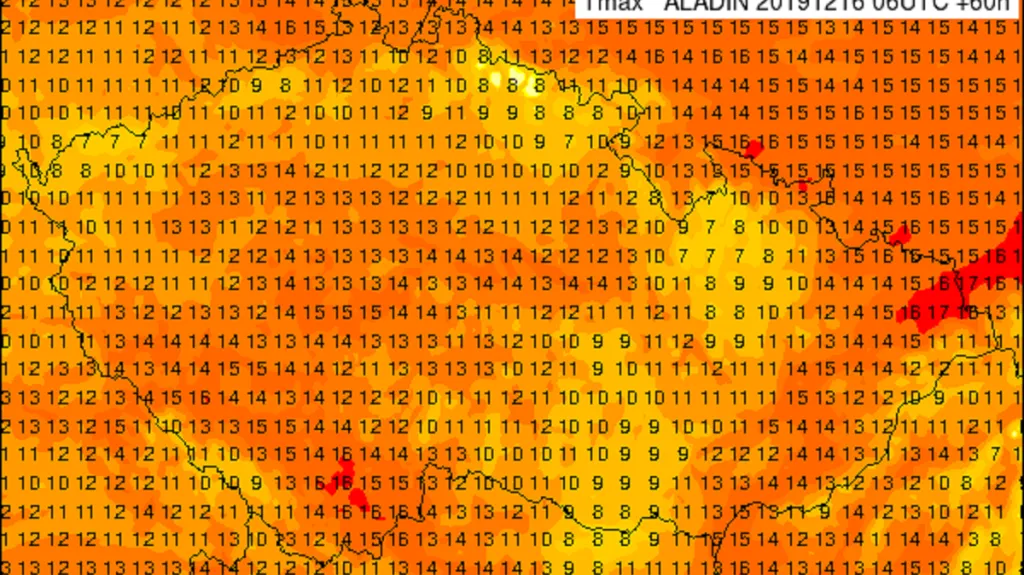 Předpověd počasí na úterý