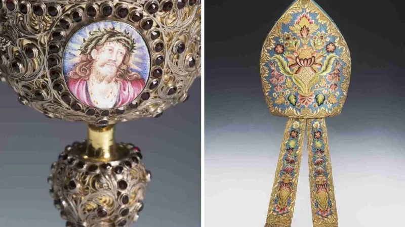 Exponáty z Klenotnice Strahovského kláštera