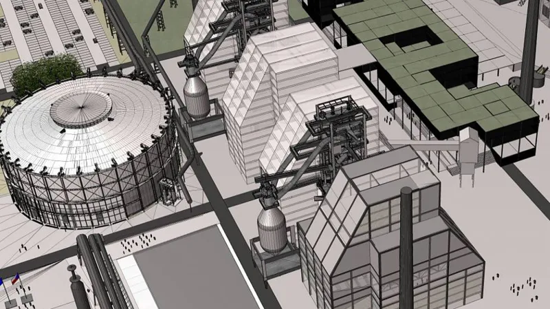 Vizualizace Moravskoslezské vědecké knihovny v areálu Dolní oblasti Vítkovice