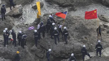 Protest čínských aktivistů na ostrovech Senkaku (Tiao-jü-tchaj