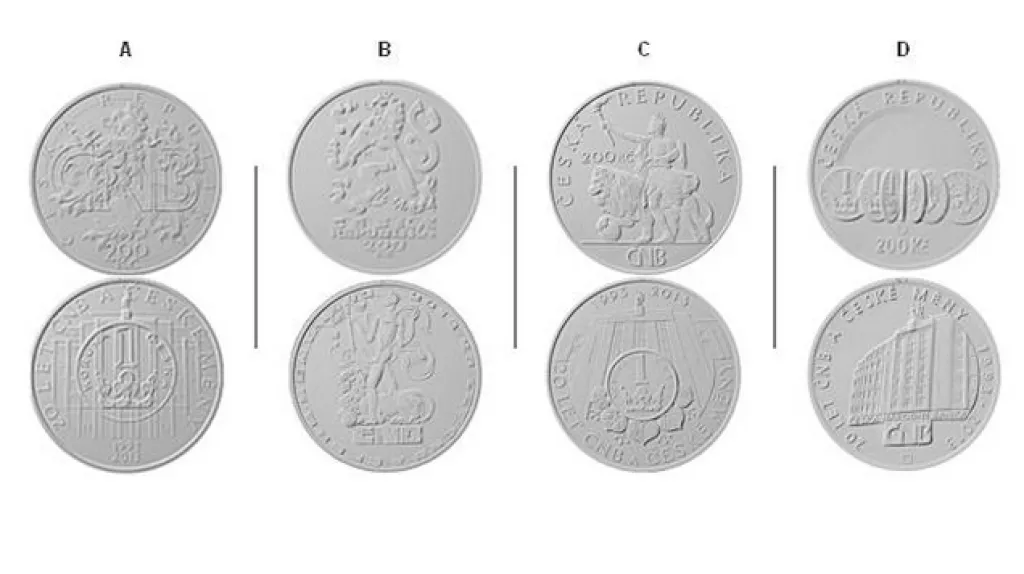 Výroční mince k 20 letům ČNB a české měny