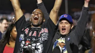 Příznivci Baracka Obamy oslavují výsledky prezidentských voleb