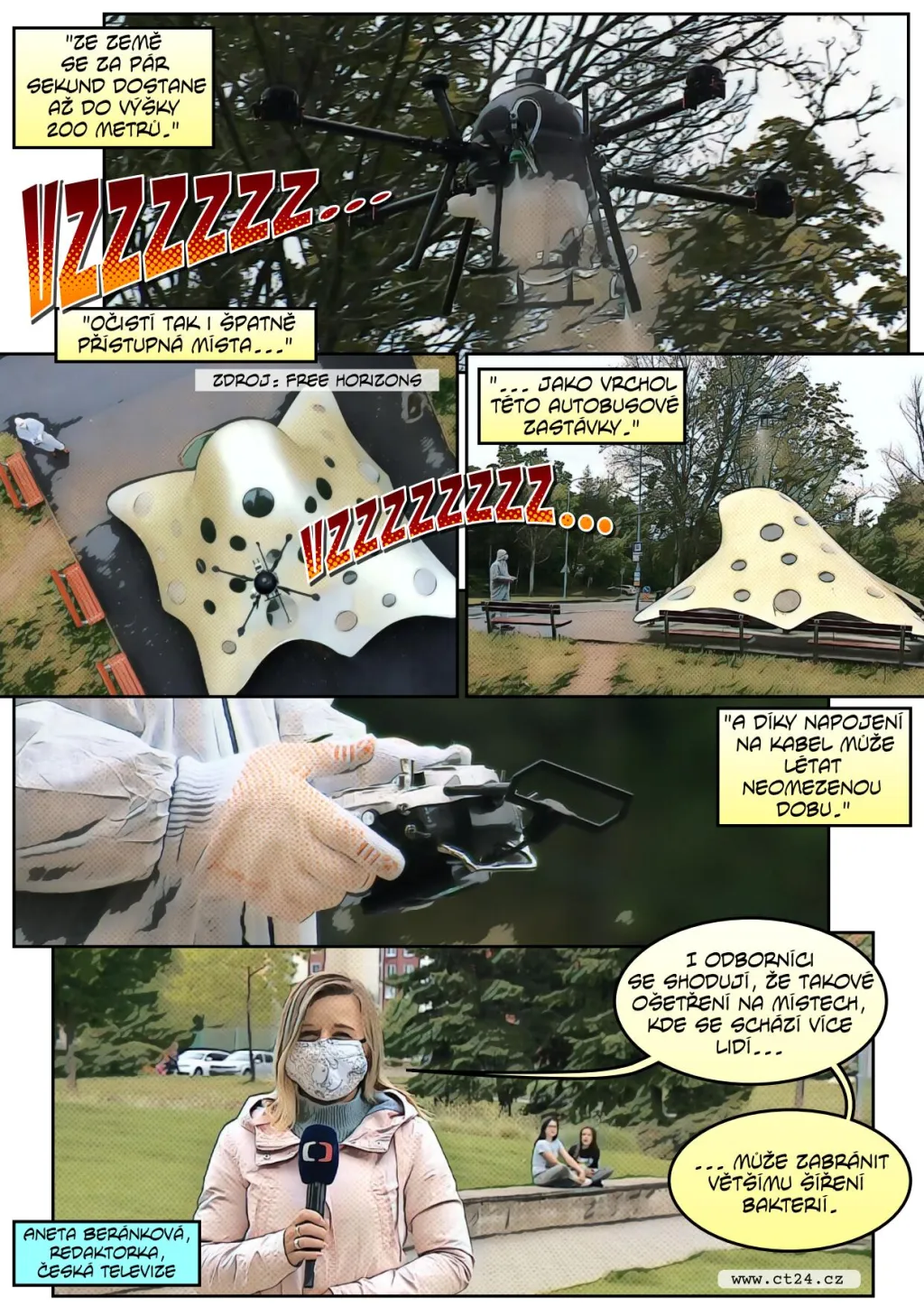 Drony dezinfikují v Brně veřejná prostranství