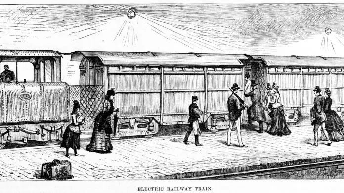 Kresba vlaku tube z počátku provozu