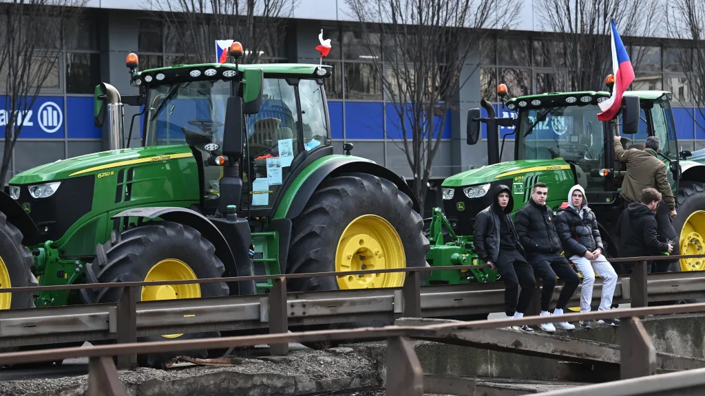 Pondělní protest zemědělců v Praze