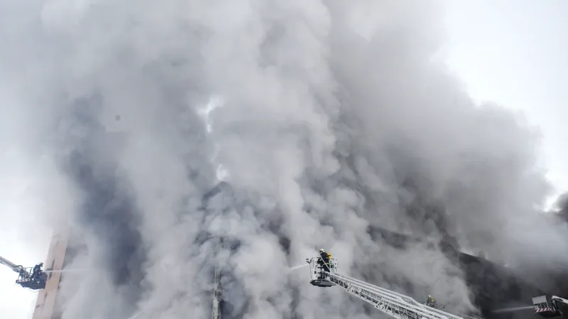 Požár v areálu zlínského Svitu