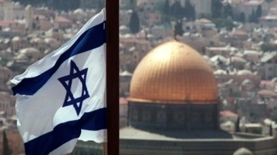 Izraelská vlajka nad Jeruzalémem