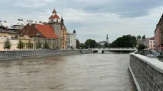 Situace na řece Moravě v Olomouci