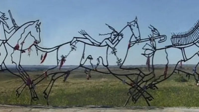 Památník, který připomíná bitvu u Little Big Hornu