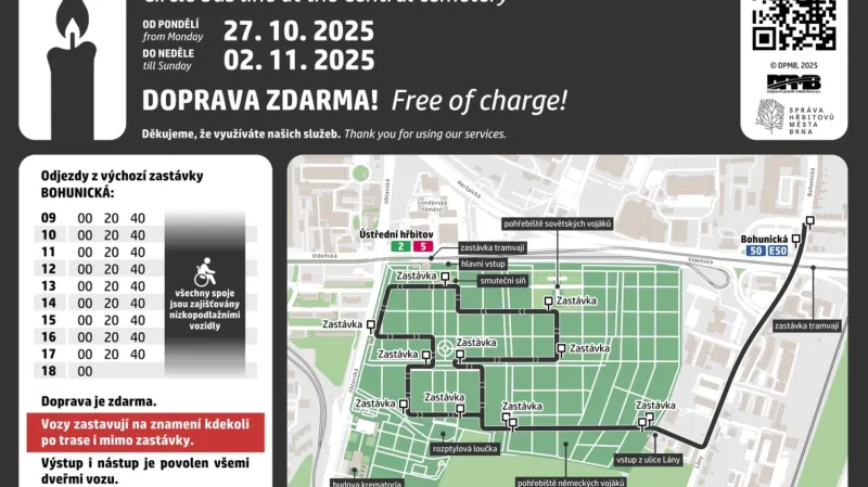 Okružní autobusová linka po Ústředním hřbitově v Brně