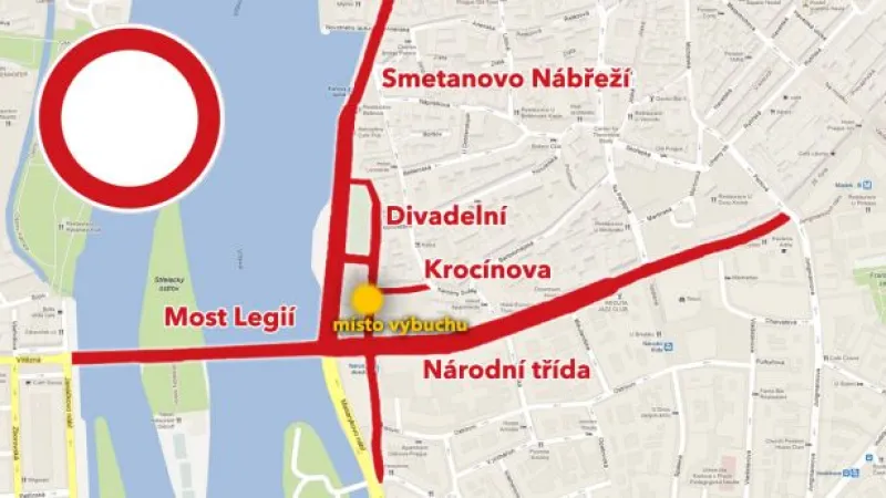 Uzavřené ulice v centru Prahy