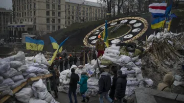 Tábor proevropských aktivistů v Kyjevě