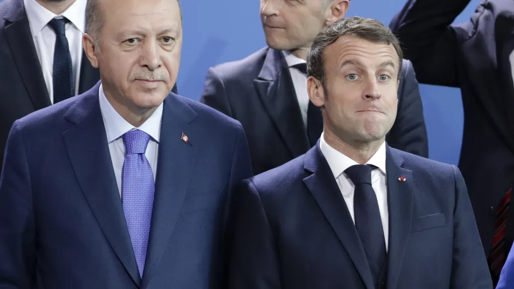 Recep Tayyip Erdogan a Emmanuel Macron