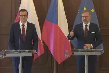 Ukrajina musí ve válce zvítězit, shodli se premiéři Česka a Polska