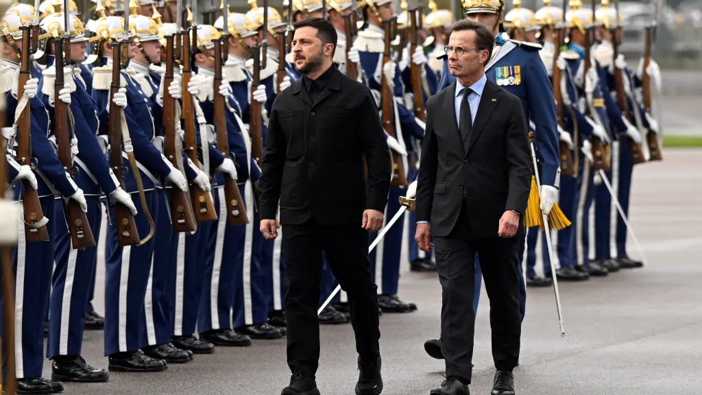 Volodymyr Zelenskyj a Ulf Kristersson v Linkopingu