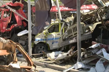 Sbor záchranářů v Dnipru přišel po květnovém útoku o budovu i vybavení. S obnovou pomáhají sbírky