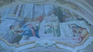 Zrestaurovaná barokní freska