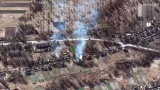 Konvoj ruské armády mířící na Kyjev u Ivankova