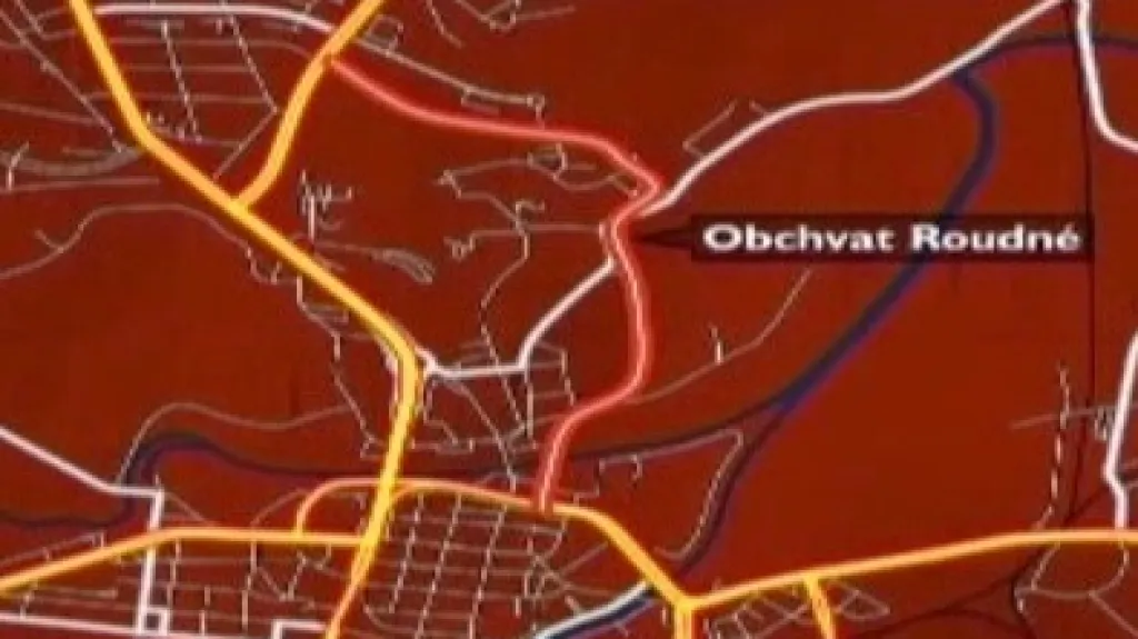 Navrhovaný průtah Roudnou