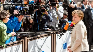 Angela Merkelová na summitu v Bruselu