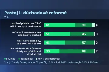 Průzkum ukázal shodu na potřebě změn penze, vyšší věk odchodu do důchodu ale podporu nemá