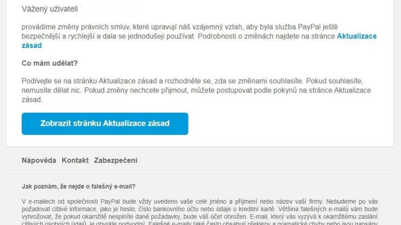 Originální stránka PayPal