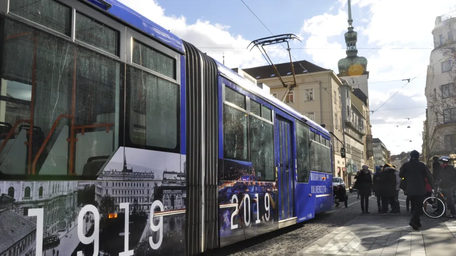 Modrá tramvaj a poštovní známka