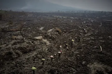 Sopka Nyiragongo ohrožuje lidi rychlou lávou i „zlým větrem“