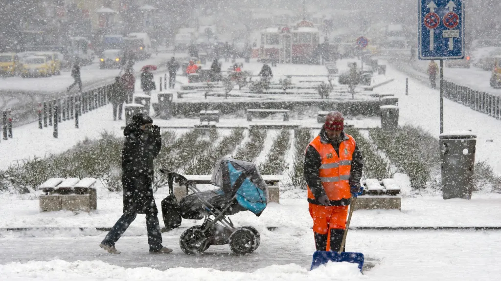 Zima na Václavském náměstí