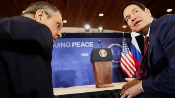 Debata ruského ministra zahraničí Sergeje Lavrova s americkým protějškem Marcem Rubiem