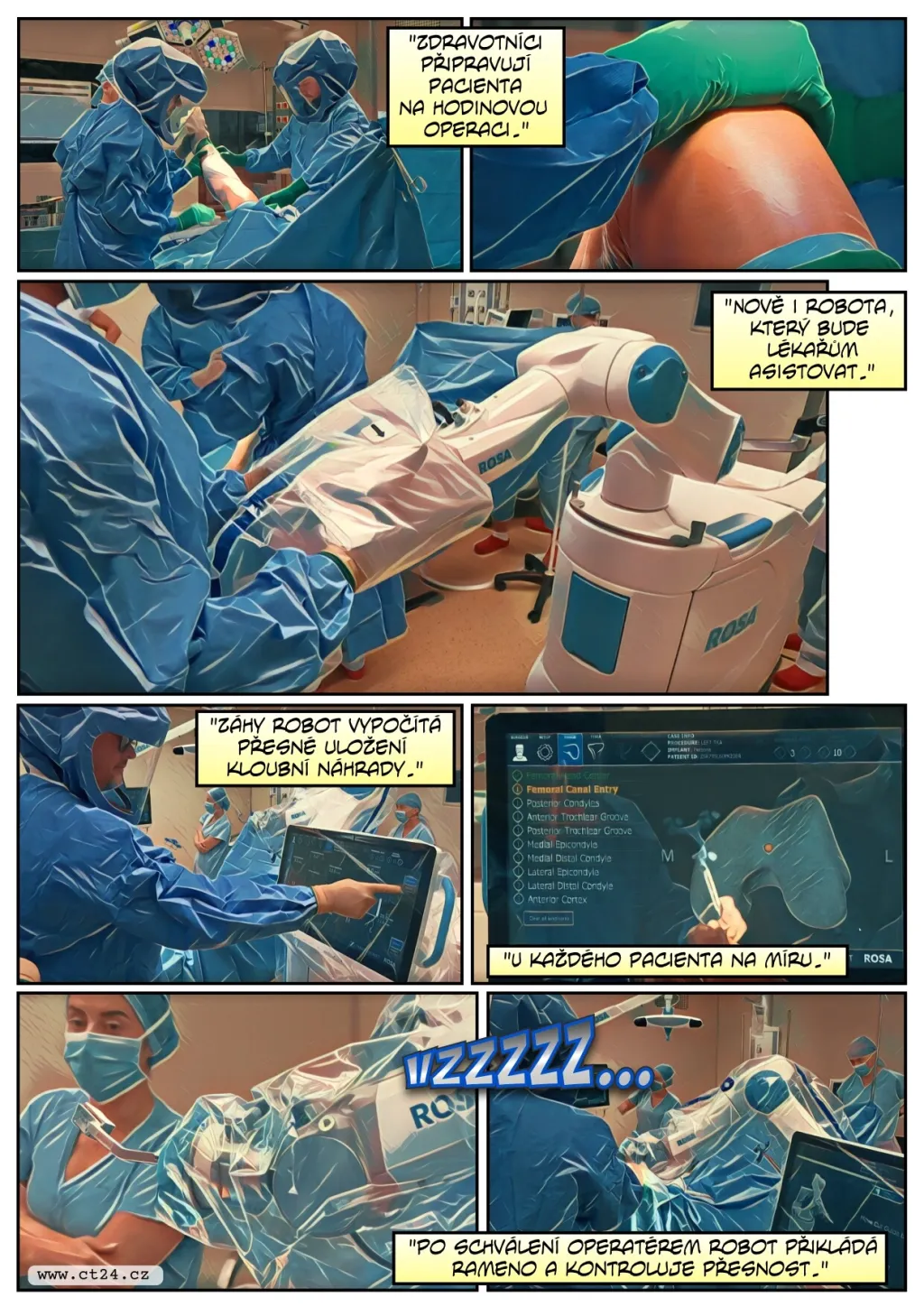 Čeští lékaři provedli výměnu kolene pomocí robota